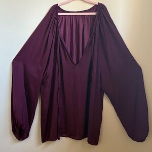 Deep Maroon Flowing Blouse